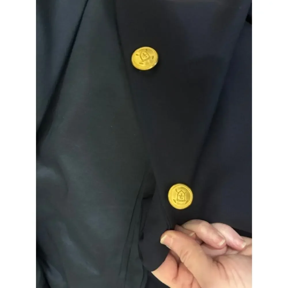 Ralph Lauren Blazer Sport Coat 100% Wool Gold Buttons Navy Blue 48L 48 Long